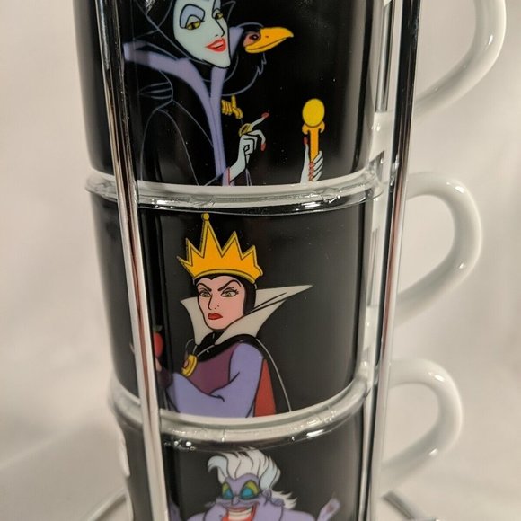 Disney Villains Stackable Coffee Mug Cups Tower Complete Set of 4 NEW Cruella - Picture 13 of 16